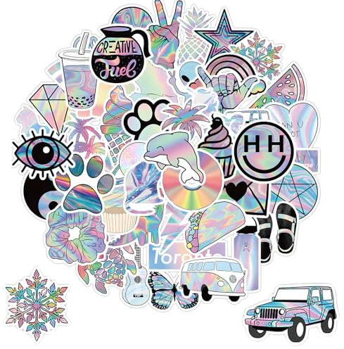 50 Stück Aesthetic Aufkleber Sticker Set, Wasserfeste Graffiti, Girl Sticker, Aufkleber für Laptop, Skateboard, Auto, Motorrad, Fahrrad, Scrapbook