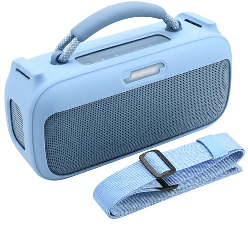 TXEsign Silicone Case for New Bose SoundLink Max Portable Speaker, Travel Carrying Case Protective Replacement Cover with Shoulder Strap Charging Port Cover (Blue Dusk)