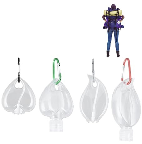 lvifloae 4 ensembles de bouteilles de voyage portables avec porte-clés, bouteilles vides en plastique Transparent étanche de 50ml pour sac à dos en plein air, lotion de pique-nique, savon