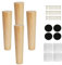 KINDPMA 4 Piezas 20cm Patas para Muebles Madera Roble Cónicas Patas de Mesa de Madera Patas para Sofas con Tornillos y Placa de Montaje para Cama,Sillón,Gabinete de TV, Armario
