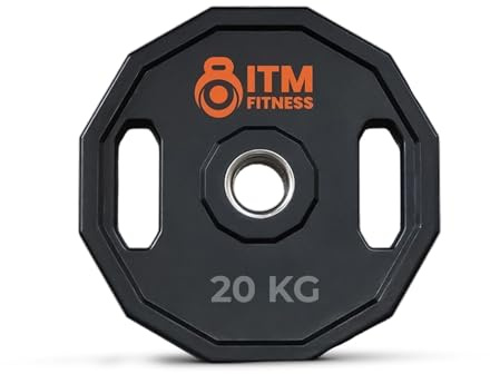 InTheMarket Urethan-Hantelscheiben – langlebige 12-seitige Gymnastikscheiben mit Polyurethan-Beschichtung, Anti-Roll-Design, ergonomische Griffe, schlankes Finish, 2,5 kg bis 25 kg Paare/einzeln