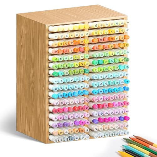 ALLILUYAA Organisateur de Marqueur, Rangement Feutre Alcool en Bambou, Matériau Écologique, Pourriture de Résistance, Rangement Crayon pour les Bureaux, les Salles de Classe