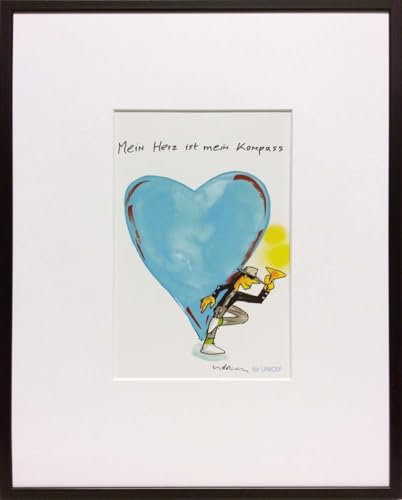 Kunstverlag Christoph Falk Mein Herz ist mein Kompass_Alurahmen_K26 - Udo Lindenberg Bild