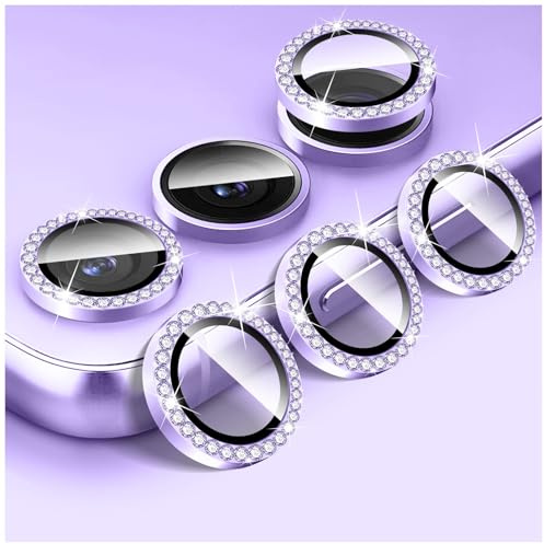 Kucheed Diamond Camera Lens Protector for Samsung Galaxy Z Flip 7, 9H Tempered Glass Back Camera Cover Screen Protector, Bling Anti-Scratch Individual Aluminum Metal Protective Ring
