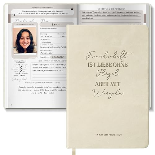 BIROYAL Freundebuch Erwachsene für 62 Freunde, Freundschaftsbuch Erwachsene mit 4 Vorlagen & 10 Gemeinschaftsseiten, Freunde Buch für Familie, Kollegen, Poesiealbum zum Ausfüllen, Geschenk für Freunde