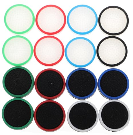 Hoement 16 Stück Teiliges Joystick Silikon Grip Caps für Switch Controller Rutschfeste Leuchtende Daumengriffkappen Langlebig Installieren Schutz vor Abrieb und Staub