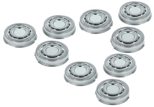 vhbw 9x Ersatz-Scherköpfe kompatibel mit Philips S7510 | S7520, S7000, S7310, S7320, S7370 Elektrorasierer, Silber