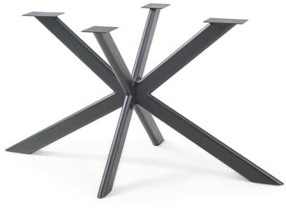 [en.casa] Tischgestell Svallersun Metall flach-ovales Profil Tischfuß für Esstisch Schreibtisch 140 x 78 x 71,5 cm Tischkufen Spider Schwarz