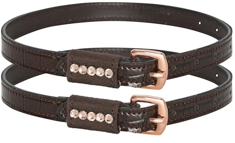 Imperial Riding Kids Sporenriemen IRH Walker Glam, mit Strass, 40,64 cm, Braun-Braun-Croco