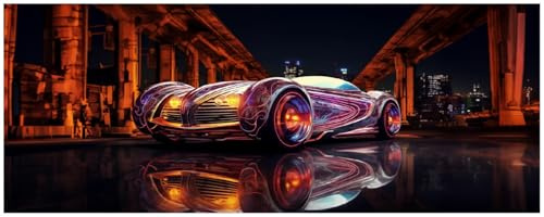 Wallario Küchenrückwand selbstklebend 115 x 50 cm, Motiv: Lichtspiel-Roadster | Spritzschutz abwischbar & pflegeleicht