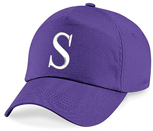 4sold Unisex Bindemütze Babymütze Jungen Mädchen Mütze Baseball Cap Lila Hut Kinder Kappe Alphabet A-Z (S)