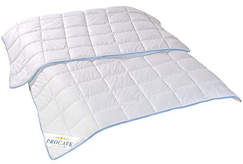 PROCAVE TopCool Qualitäts-Bettdecke für den Sommer 155x220cm, Soft-Komfort-Bettdecke, kochfeste Steppdecke, atmungsaktiv & wärmeausgleichend 100% aus Deutschland