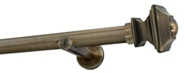 Sento 25mm Metall Gardinenstange Vorhangstange 1-läufig Messing Antik Modern 320 cm (2x160cm) BAROCCO