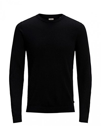 Jack & Jones Men's Jjebasic Knit Crew Neck Noos Jumper, Black, M UK
