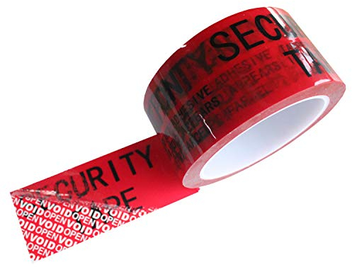 TamperSeals Group 1 Rolle x 50mm x 50m 100% Total-Transfer Typ Rot Sicherheitsbänder Tamper Evident Security Tape, Sicherheitsklebeband, Manipulationssicher Siegel-Klebeband