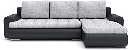 Sofini Ecksofa Tokio VI mit Schlaffunktion! Best Ecksofa! Wohnlandschaft mit Bettkasten! (Lawa 9+ Soft 11 Rechts)