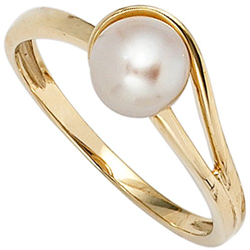 Jobo Damen-Ring aus 14 Karat 585 Gold mit Perle