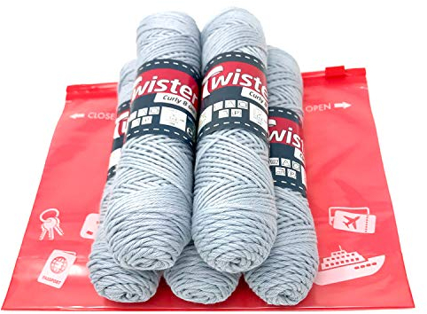 Haekelgarn Baumwollgarn Stricken Haekeln Basteln 5x50g Fb.12 silber inkl.Zippbeutel