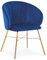 Menzzo Chaise Smart Velours Bleu Pieds Or c1023blue49