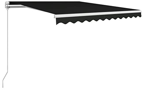 vidaXL Markise Einziehbar Handbetrieben Gelenkarmmarkise Balkonmarkise Sonnenschutz Sichtschutz Terrasse Balkon 350x250cm Anthrazit