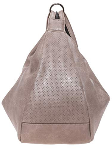 BERNARDO BOSSI Hochwertiger Damenrucksack aus veganem Leder - Rucksack Damen Daypack Frauen Tagesrucksack Tasche (Taupe)