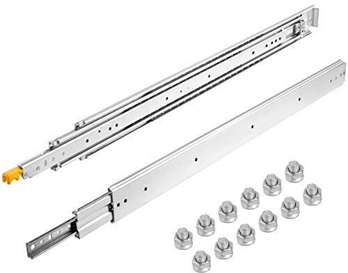 VEVOR Glissière Tiroir Charge Lourde de 500 livres Glissière Télescopique Extension Glissières pour Tiroirs Industriels avec Verrou Coulissant Roulement à Billes et Silencieux (40pouce/101.6cm)