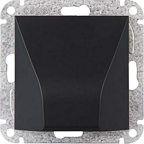 OPUS Leitungsauslass anthrazit-seidenglanz, Serie OPUS 55, Unterputz, mit Zugentlastung, schraubenlose Abdeckung, Thermoplast, IP20, halogenfrei, 71 x 71 mm, RAL 7024 ähnlich