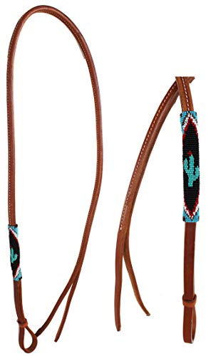 Cavallo in pelle Western Saddle Tack sopra e sotto frusta perline 700RT07