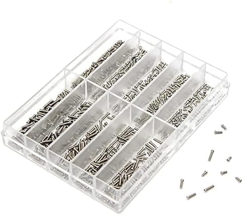 CENPEK Lot de 600 vis de réparation pour boîtier arrière de montre 10 types 1,6 à 6 mm en acier inoxydable