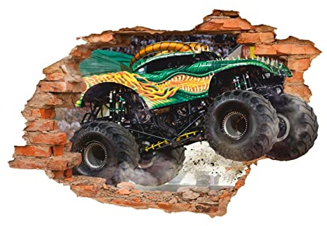 Monster Truck Wandtattoo, Big Truck Wandtattoo, Wand-Dekor, Dragon Truck, Rennen
