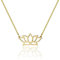 Tasiso 14 Karat Gold Lotusblumen-Halskette für Damen, zierliches Meditationssymbol, Lotus-Anhänger, Yoga-Halskette, minimalistisches Schmuckgeschenk für jeden Tag, Messing, Kein Edelstein