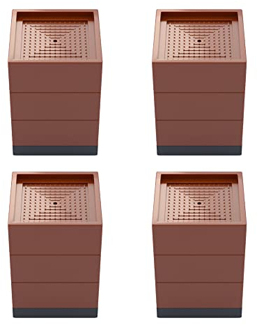 XPGEREP Rehausseurs de Meubles Pieds de Meubles de Lit Table Élévatrice Canapé Lit Riser Rehausseurs de Lit 4 Pièces/Brown / 11cm/4.3in