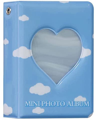 runrayay 40 Taschen 3 Zoll Mini Fotoalbum für Fujifilm Instax Kamera, Love Heart Hollow Kpop Fotokartenhalter Buch & Namenskarte