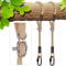 BeneLabel 2pcs Sangles de Hamac, 200cm Corde de Balançoire Réglable Arbre Suspension Materiel en Polyester Fauteuil Suspendu Fixation Kit avec Mousqueton, Jusqu'à 1000lbs, 10mm de Diamètre, Naturel