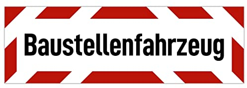 XXL Baustellenfahrzeug Magnetschild (44x15 cm groß) (2 Größen) - Magnetisches Schild für jedes Auto auf der Baustelle - Magnetfolie als Alternative zu Aufkleber - Wetterfest und UV-beständig