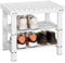 SoBuy Étagère à Chaussures en Bambou 50 cm Blanc, 2 Ans de Garantie, Charge maximale 90 kg, FSR02-K-W