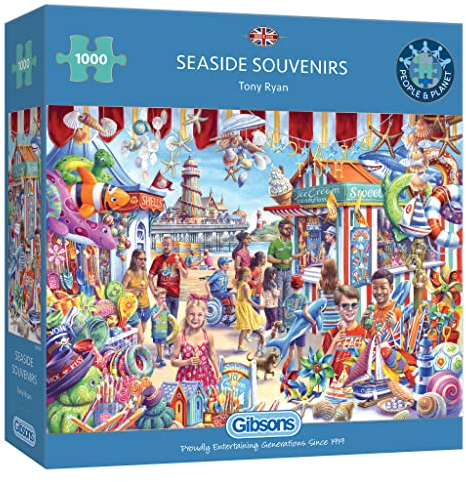 Seaside Souvenirs | 1000 Piece Jigsaw Puzzle | Family Summer Puzzle | Sustainable Jigsaw Puzzle for Adults | Premium 100% Recycled Board | Great Gift for Adults | Gibsons Games