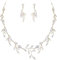 EVER FAITH Teardrop Hochzeit Schmuckset für Braut Party Zirkonia Halskette Ohrringe Set Klar Rosegold-Tone