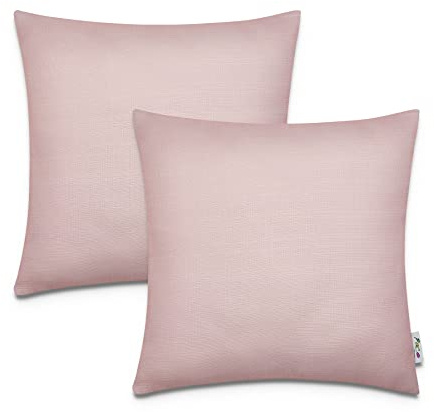 Paco Home 2er Set Kissenbezug 45x45 Dekokissen Kopfkissen Kissenhülle Wetterfest Mehrfarbig Zierkissenbezug Outdoor, Farbe:Pink, Sets:2pcs-Set