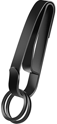 Manesi Duty Belt key Holder,Belt Clip for Keys,High Stainless Steel Stealth Key Ring Holder for Police Handcuff and Fire Agencies, Black 1 Pack, 2.25 Inch
