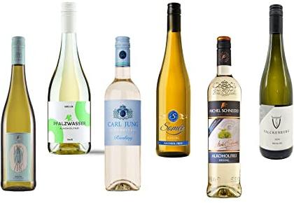 Alkoholfreies Riesling Weinpaket - Deutscher Weißwein ohne Alkohol - Michel Schneider, Valckenberg, Winade, Carl Jung, Eins-Zwei-Zero & Somée (6x0,75l)