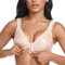 Ayigedu Women's Front Fastening Bras Full Cup Plus Size Non Wired Back Support Posture Bra 36G Beige