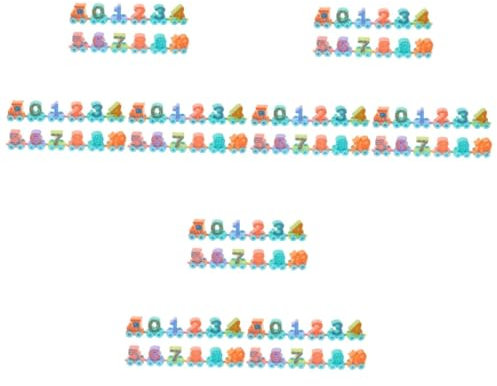 TOYANDONA 3 Sätze Digitale Zugbausteine Puzzle-spielzeug Lernspielzeug Kinderspielzeug Kidcraft-spielset Kinder Bausteine Zahlenspielzeug Mini-züge Junge Einstellen Kleinkind Plastik