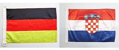 AZ FLAG BOOTFLAGGE Deutschland 45x30cm - DEUTSCHE BOOTSFAHNE 30 x 45 cm Marine flaggen Top Qualität & BOOTFLAGGE Kroatien 45x30cm - KROATISCHE BOOTSFAHNE 30 x 45 cm Marine flaggen Top Qualität