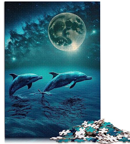 Puzzle für Erwachsene, Delfin, 1000 Teile, Holzpuzzle für Erwachsene, Kinder ab 12 Jahren, Kunstwerk, Geschenk, Größe: 50x75 cm