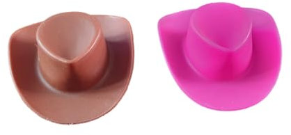 Fat-catz-copy-catz 4x Pink & Brown (2 of Each Colour) Plastic Fashion Western CowBoy Hats For 11.5 Fashion Dolls