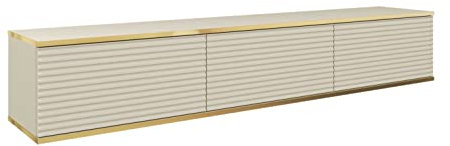 Mueble de TV Oro 175 cm, Mueble de televisón Colgante, Mueble de televisor, Distintos Colores, Muebles de salón, Estilo Moderno (Beige II)