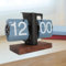 banapoy Flip-Schreibtischuhr, Retro-Vintage-Flip-Down-Uhr, Automatisch Drehende Digitalanzeige, Mechanische Uhr, Tisch-Flip-Uhr, Getriebebetriebene Uhr für Heimbüro-Dekor