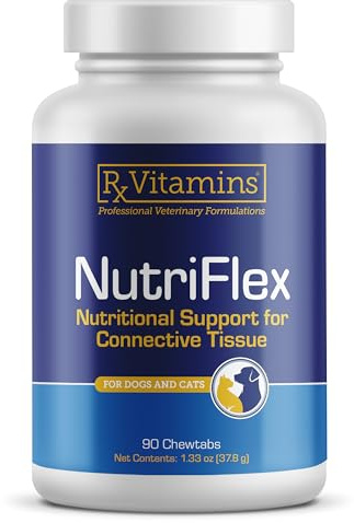 Rx Vitamins NutriFlex for Cats & Dogs - Glucosamine for Dogs Hip and Joint Supplement - with Bovine Collagen and Chondroitin - Joint Pain Relief & Anti Inflammatory - Beef Liver (90 Chews)