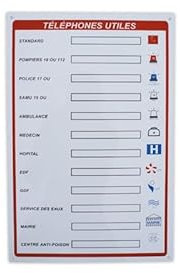 Panneau d'affichage : NUMERO D'URGENCE